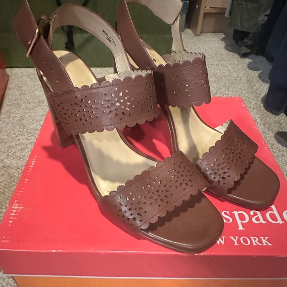 Kate Spade Paula Brown Heeled Sandals sz 10 - Picture 1 of 5